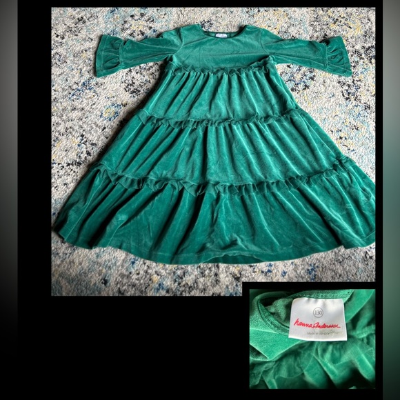Hanna Andersson Other - Green Velvet Hannah Anderson Dress Sz 6/7